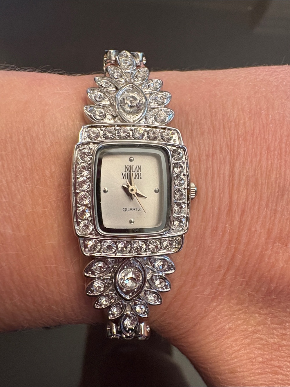 Vintage Nolan Miller Women’s Crystal Bracelet Watch